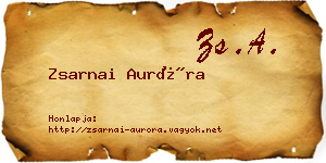 Zsarnai Auróra névjegykártya